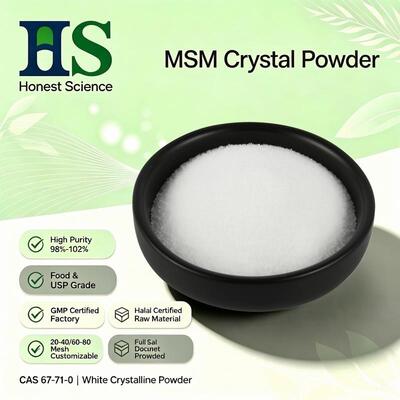 Bột tinh thể MSM Methylsulfonylmethane Dimethyl Sulfone có sẵn kích thước hạt tùy chỉnh