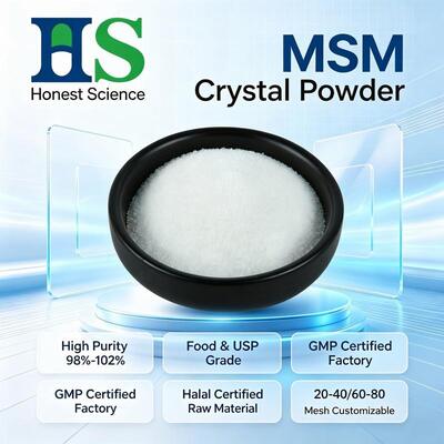 Bột tinh thể MSM cấp thực phẩm Methylsulfonylmethane Dimethyl Sulfone